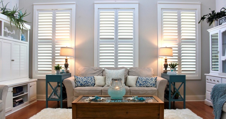 Houston lounge plantation shutters